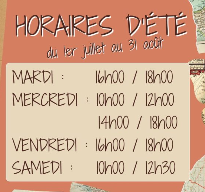 HORAIRES D’ETE