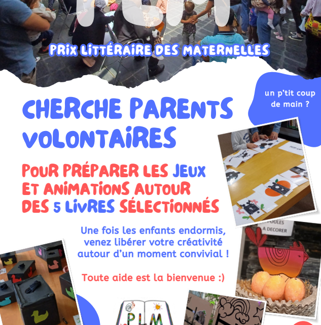 Le Prix Littéraire des Maternelles cherche des bénévoles !