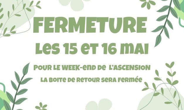 Fermeture de la médiathèque les 15 et 16 mai